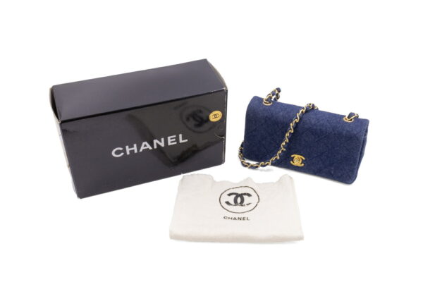 compass1682739300 Chanel Mini Matelasse Chain Shoulder Bag Denim Blue