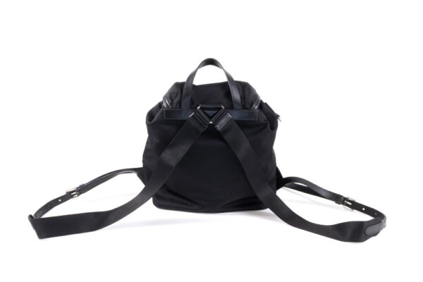 compass1683092427 Prada Small Re Nylon Backpack Rucksack Saffiano Leather Black