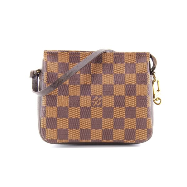 compass1684546649 Louis Vuitton Truth Handbag Pouch Damier Canvas Leather Brown