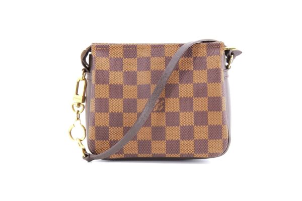 compass1684546655 Louis Vuitton Truth Handbag Pouch Damier Canvas Leather Brown