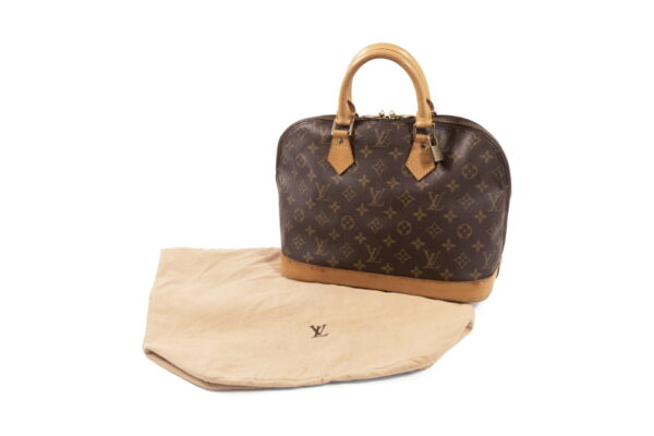 compass1684549622 Louis Vuitton Alma PM Handbag Monogram Canvas Leather Brown