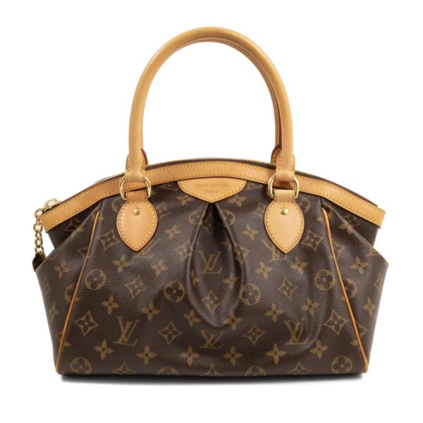 compass1687315627 Louis Vuitton Tivoli PM Handbag Monogram Canvas Leather Brown