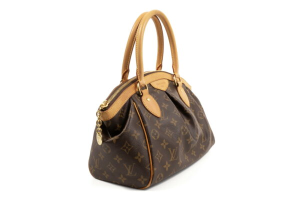 compass1687315637 Louis Vuitton Tivoli PM Handbag Monogram Canvas Leather Brown