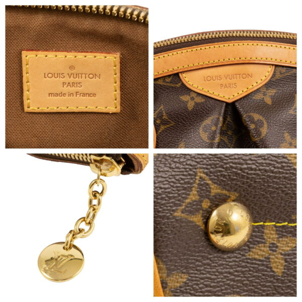 compass1687315654 Louis Vuitton Tivoli PM Handbag Monogram Canvas Leather Brown