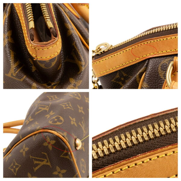 compass1687315662 Louis Vuitton Tivoli PM Handbag Monogram Canvas Leather Brown