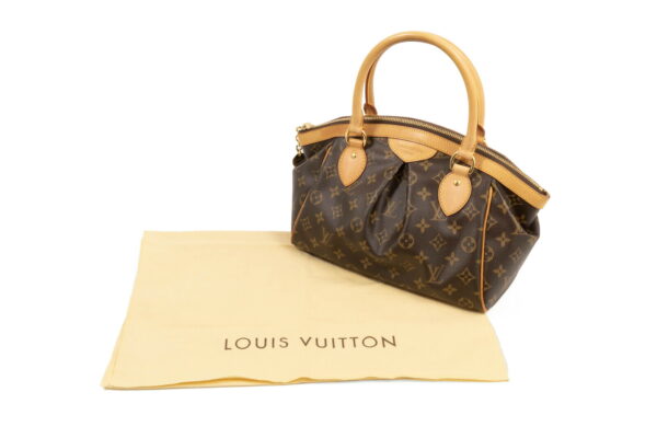 compass1687315669 Louis Vuitton Tivoli PM Handbag Monogram Canvas Leather Brown