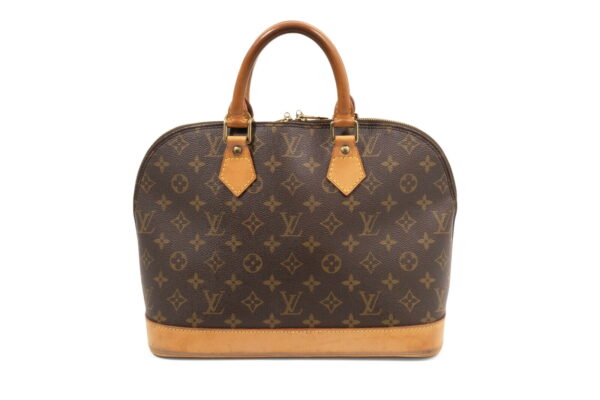 compass1687849082 Louis Vuitton Alma Model Handbag Monogram Canvas Leather Brown