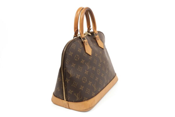 compass1687849097 Louis Vuitton Alma Model Handbag Monogram Canvas Leather Brown