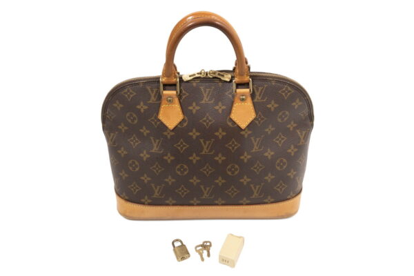 compass1687849127 Louis Vuitton Alma Model Handbag Monogram Canvas Leather Brown