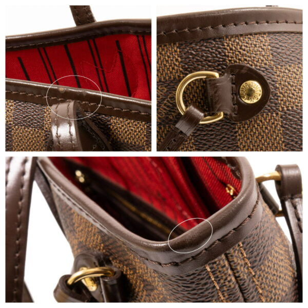 compass1687854251 Louis Vuitton Neverfull PM Tote Bag Damier Ebene Brown