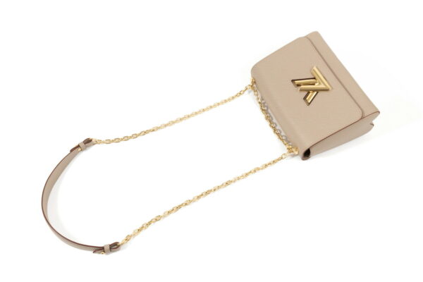 compass1689304783 Louis Vuitton Twist MM Epi Leather Chain Shoulder Bag Beige