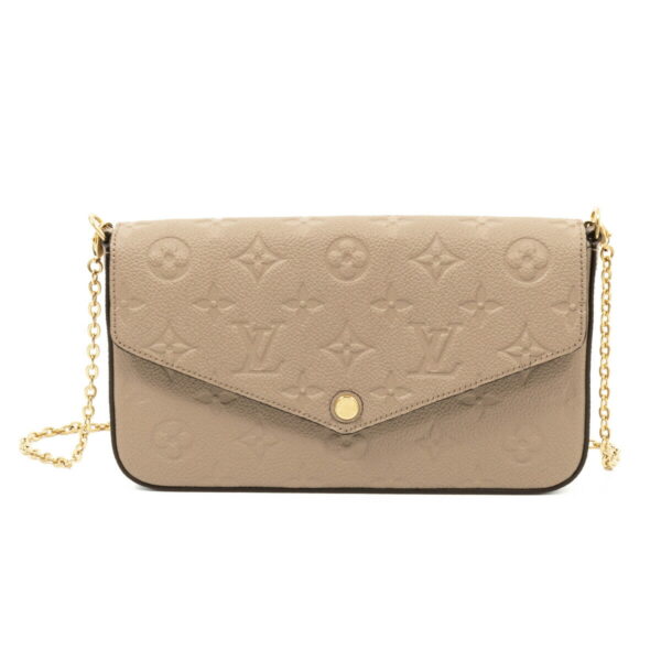 compass1690362588 Louis Vuitton Pochette Félicie Empreinte Clutch Shoulder Bag Beige