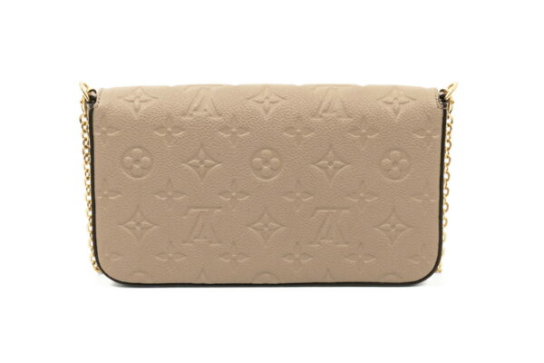 compass1690362594 Louis Vuitton Pochette Félicie Empreinte Clutch Shoulder Bag Beige