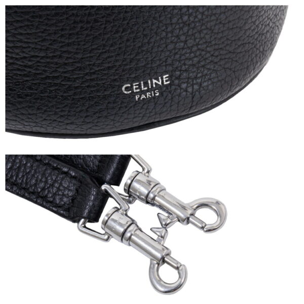 compass1691399334 Celine Big Bag Bucket Nano Shoulder Handbag Leather Black