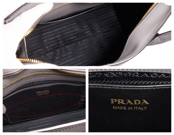 compass1692152220 Prada Esplanade 2way Shoulder Bag Saffiano Leather City Calf Leather Gray