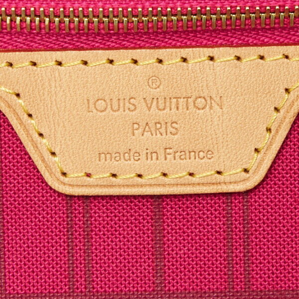 compass1702788169 Louis Vuitton Neverfull MM Tote Bag Patches Leather Brown Multi Pink