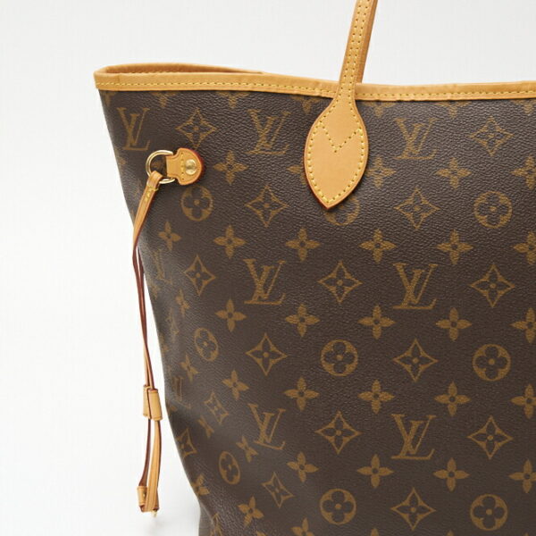 compass1702794227 Louis Vuitton Neverfull MM Tote Bag Canvas Leather Brown