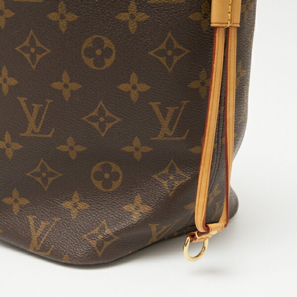 compass1702794234 Louis Vuitton Neverfull MM Tote Bag Canvas Leather Brown