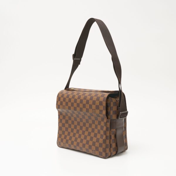 compass1703048836 Louis Vuitton Naviglio Shoulder Messenger Bag Damier Canvas Leather Brown