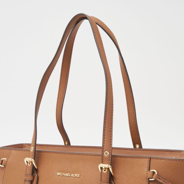 compass1703150000 Michael Kors Voyager Top Zip Tote Medium Calf Leather Brown