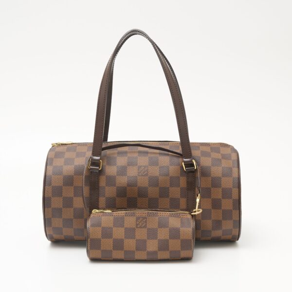 compass1703231039 Louis Vuitton Papillon GM Handbag Damier Canvas Leather Brown