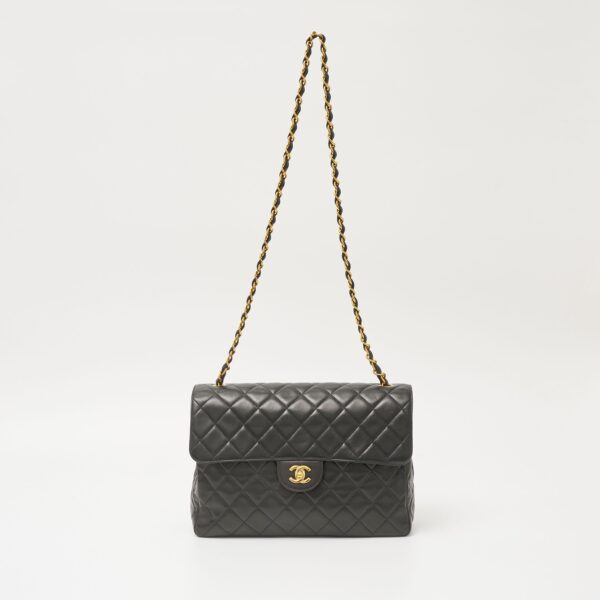 compass1703386040 Chanel Big Matelasse Shoulder Bag Lambskin Black Coco Mark