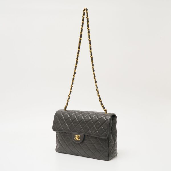 compass1703386051 Chanel Big Matelasse Shoulder Bag Lambskin Black Coco Mark