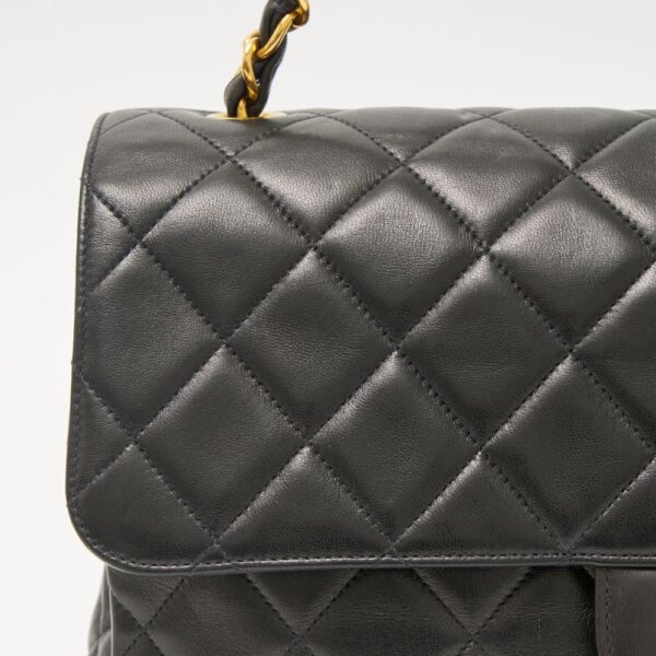 compass1703386120 Chanel Big Matelasse Shoulder Bag Lambskin Black Coco Mark