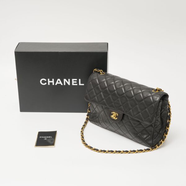 compass1703386153 Chanel Big Matelasse Shoulder Bag Lambskin Black Coco Mark