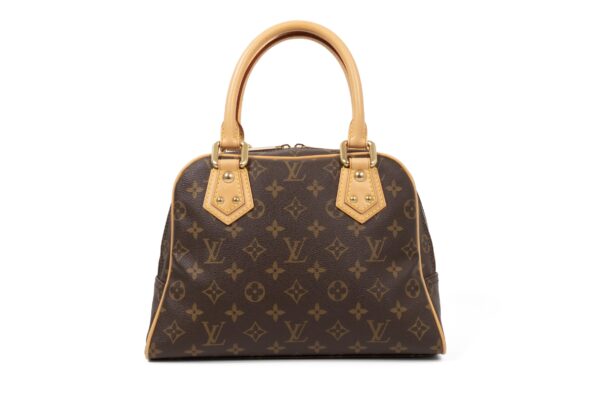 compass1703570770 Louis Vuitton Manhattan PM Mini Handbag Monogram Canvas Leather Brown