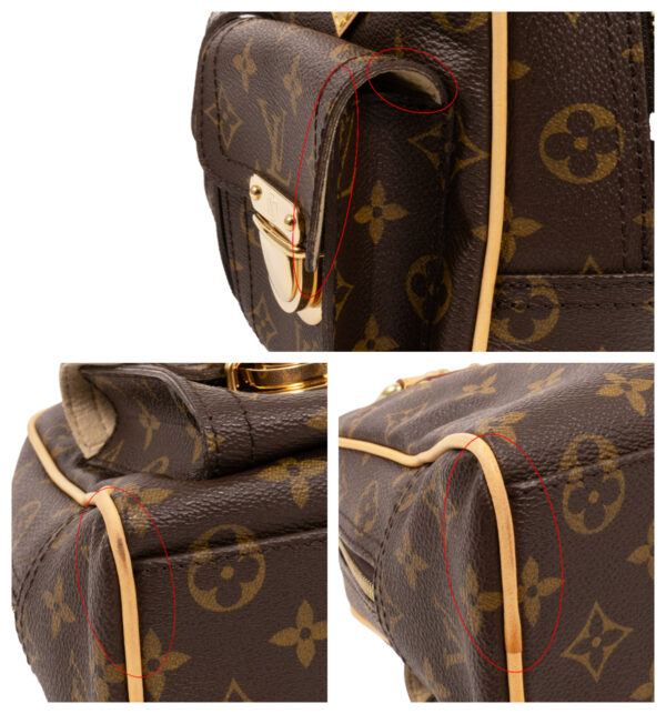 compass1703570895 Louis Vuitton Manhattan PM Mini Handbag Monogram Canvas Leather Brown