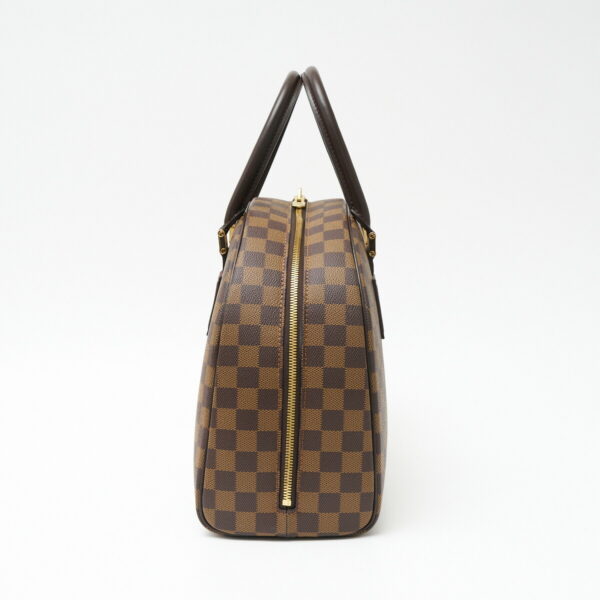 compass1705110702 Louis Vuitton Nolita Handbag Damier Canvas Leather Brown