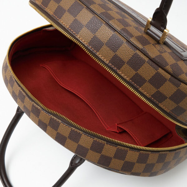 compass1705110735 Louis Vuitton Nolita Handbag Damier Canvas Leather Brown