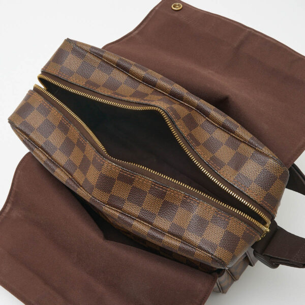 compass1706493385 Louis Vuitton Naviglio Shoulder Messenger Bag Damier Canvas Leather Brown