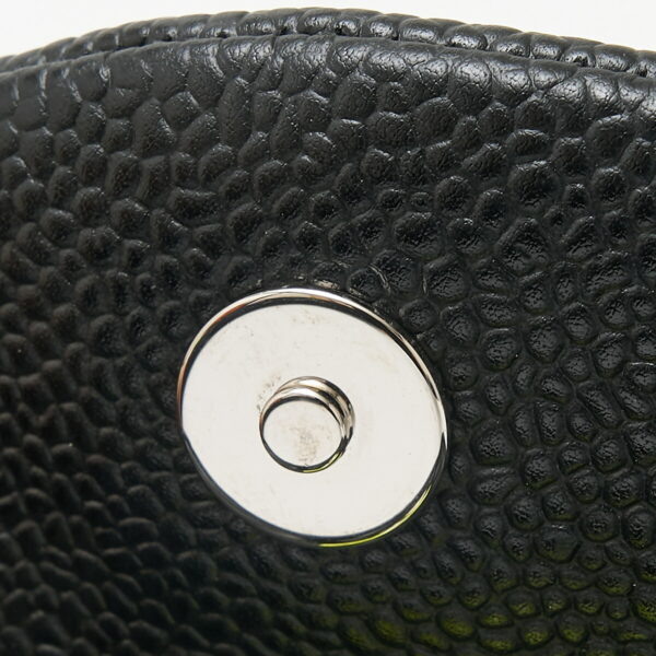 compass1706501827 Chanel Half Moon Chain Wallet Long Wallet Caviar Skin Black