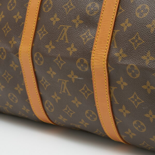 compass1706503876 Louis Vuitton Keepall 55 Travel Bag Monogram Canvas Leather Brown