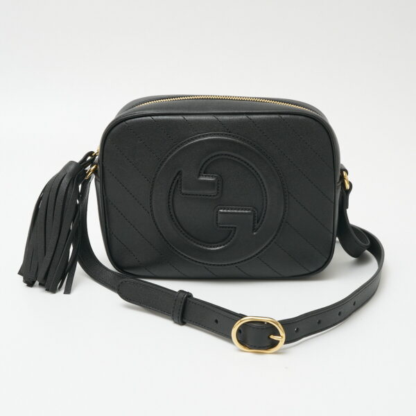 compass1706504668 Gucci Blondie Small Shoulder Bag Leather Black Interlocking GG