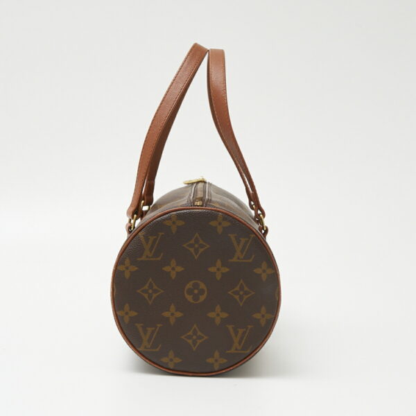 compass1706513456 Louis Vuitton Papillon 30 Model Barrel Handbag Monogram Canvas Leather Brown