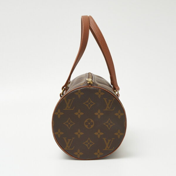 compass1706513480 Louis Vuitton Papillon 30 Model Barrel Handbag Monogram Canvas Leather Brown