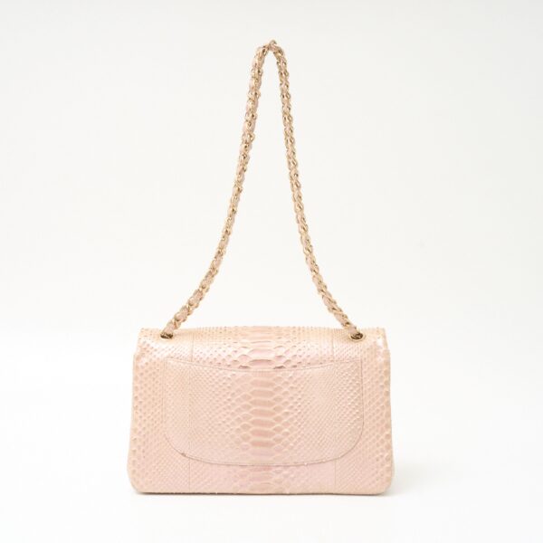 compass1707964153 Chanel Python Matelasse Chain Shoulder Bag Pink Beige