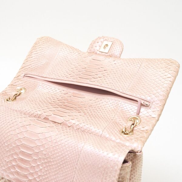 compass1707964360 Chanel Python Matelasse Chain Shoulder Bag Pink Beige