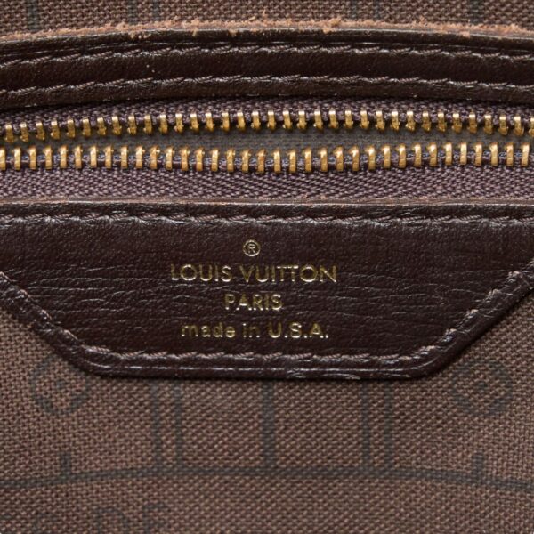 compass1707969156 Louis Vuitton Neverfull MM Tote Shoulder Bag Canvas Leather Brown