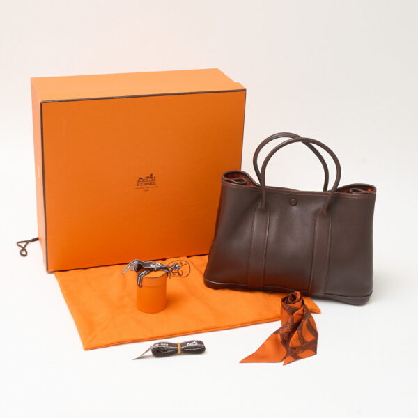 compass1708313919 Hermes Garden Twilly TPM Handbag Vogalibar Leather Brown Orange