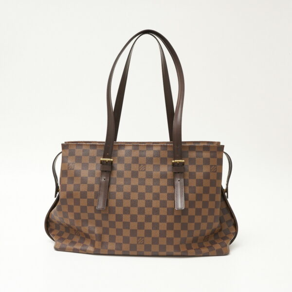 compass1708654477 Louis Vuitton Chelsea Damier Canvas Tote Shoulder Bag Brown