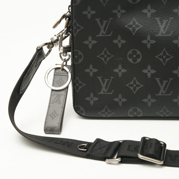 compass1708662274 Louis Vuitton Trio Messenger Shoulder Bag Monogram Eclipse Leather Black