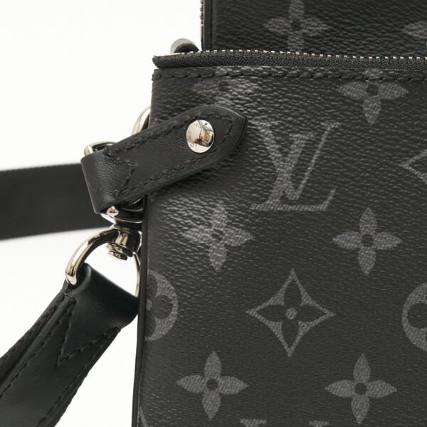 compass1708662290 Louis Vuitton Trio Messenger Shoulder Bag Monogram Eclipse Leather Black