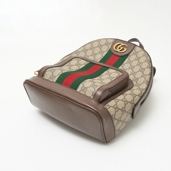 compass1710292907 Gucci Ophidia GG Small Backpack GG Supreme Beige Web Stripe