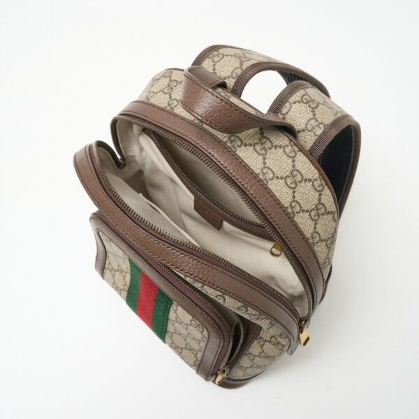 compass1710292941 Gucci Ophidia GG Small Backpack GG Supreme Beige Web Stripe