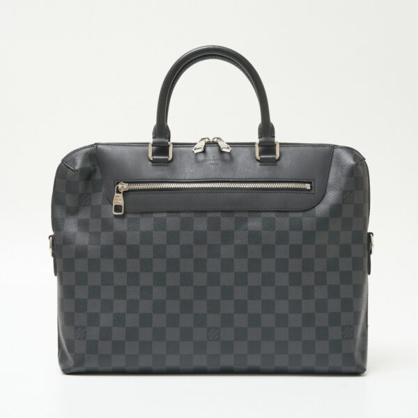 compass1710295195 Louis Vuitton Porte Documandeur Business Handbag Damier Graphite Leather Black