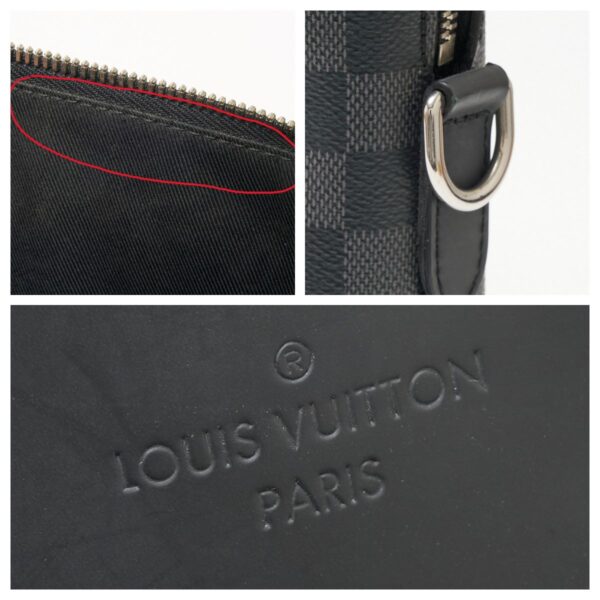 compass1710295262 Louis Vuitton Porte Documandeur Business Handbag Damier Graphite Leather Black